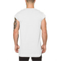 Hochwertiger Mann T-Shirt Fitness Gym Männer Hemd Baumwollhülsen T-Shirt Weste